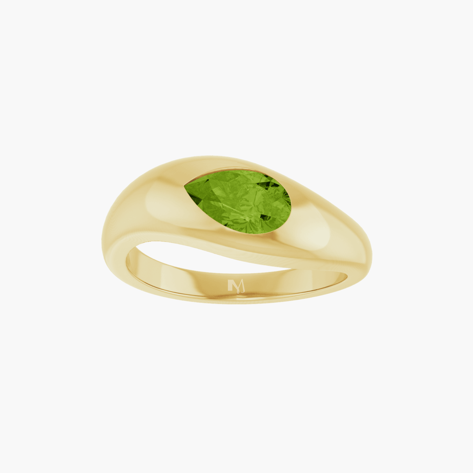 14K Gold Natural Peridot Ring
