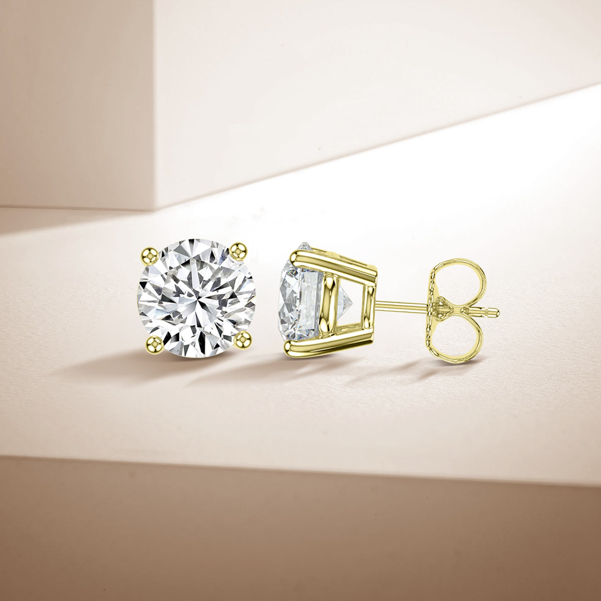 2 CTW Grown Diamond Stud Earrings in 14K Gold