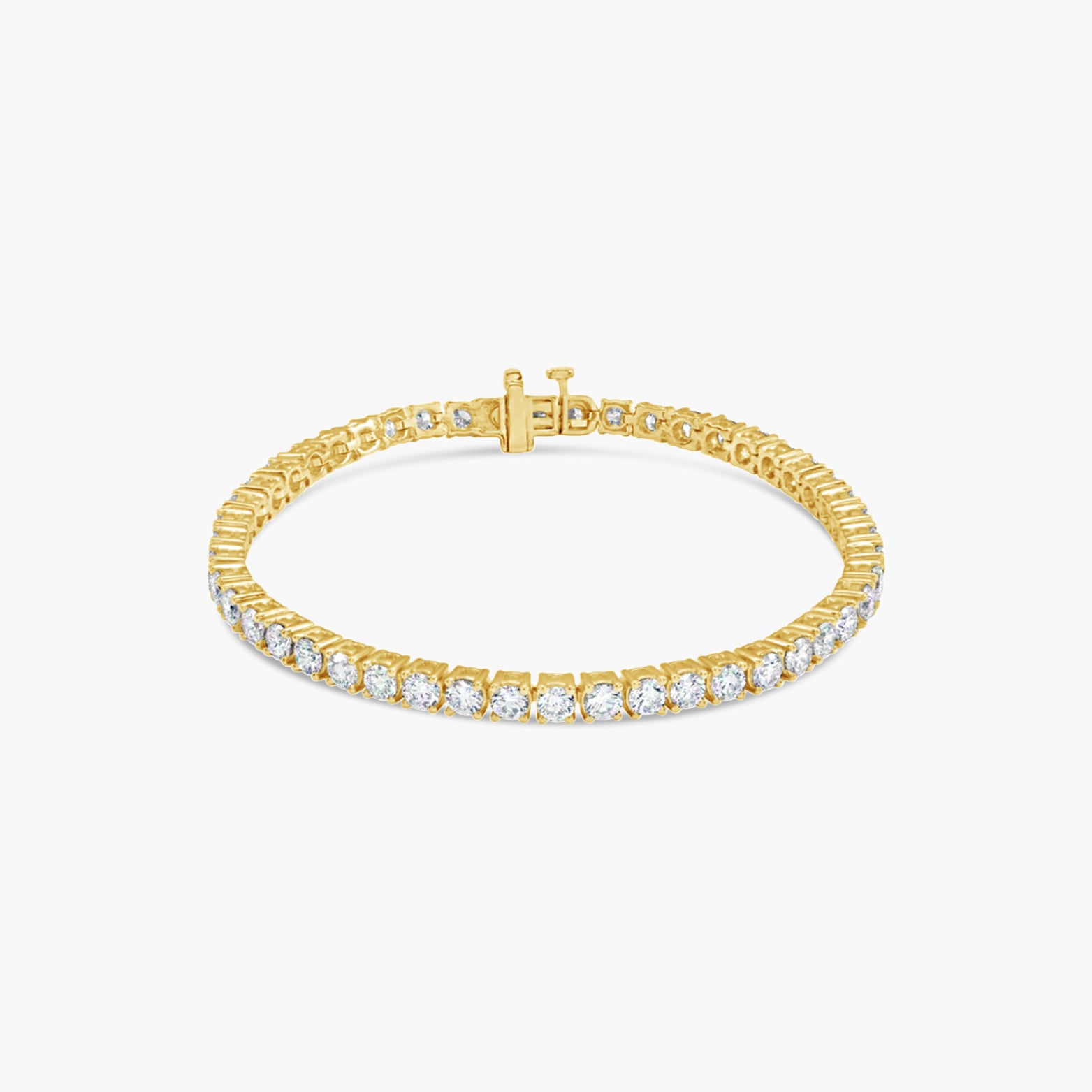 10 CTW Classic Diamond Tennis (DE, VVS2) – 14K Yellow Gold