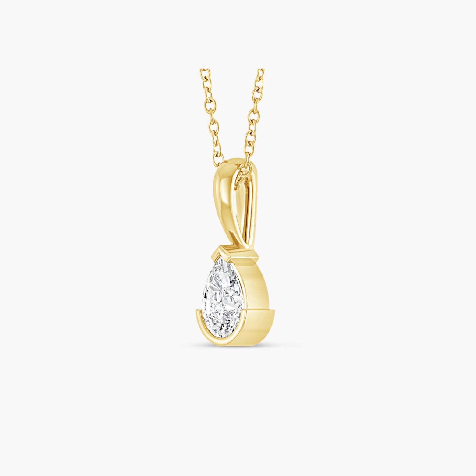 Pear-Shaped Natural Diamond Necklace in 14K Gold