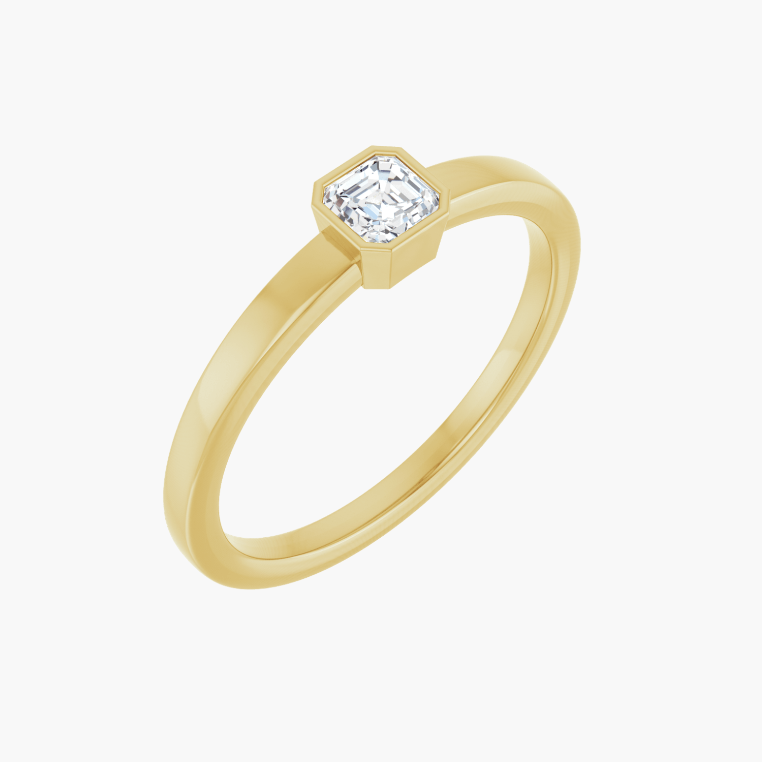 1/4 CT 14K Gold Bezel-Set Lab-Grown Diamond Ring