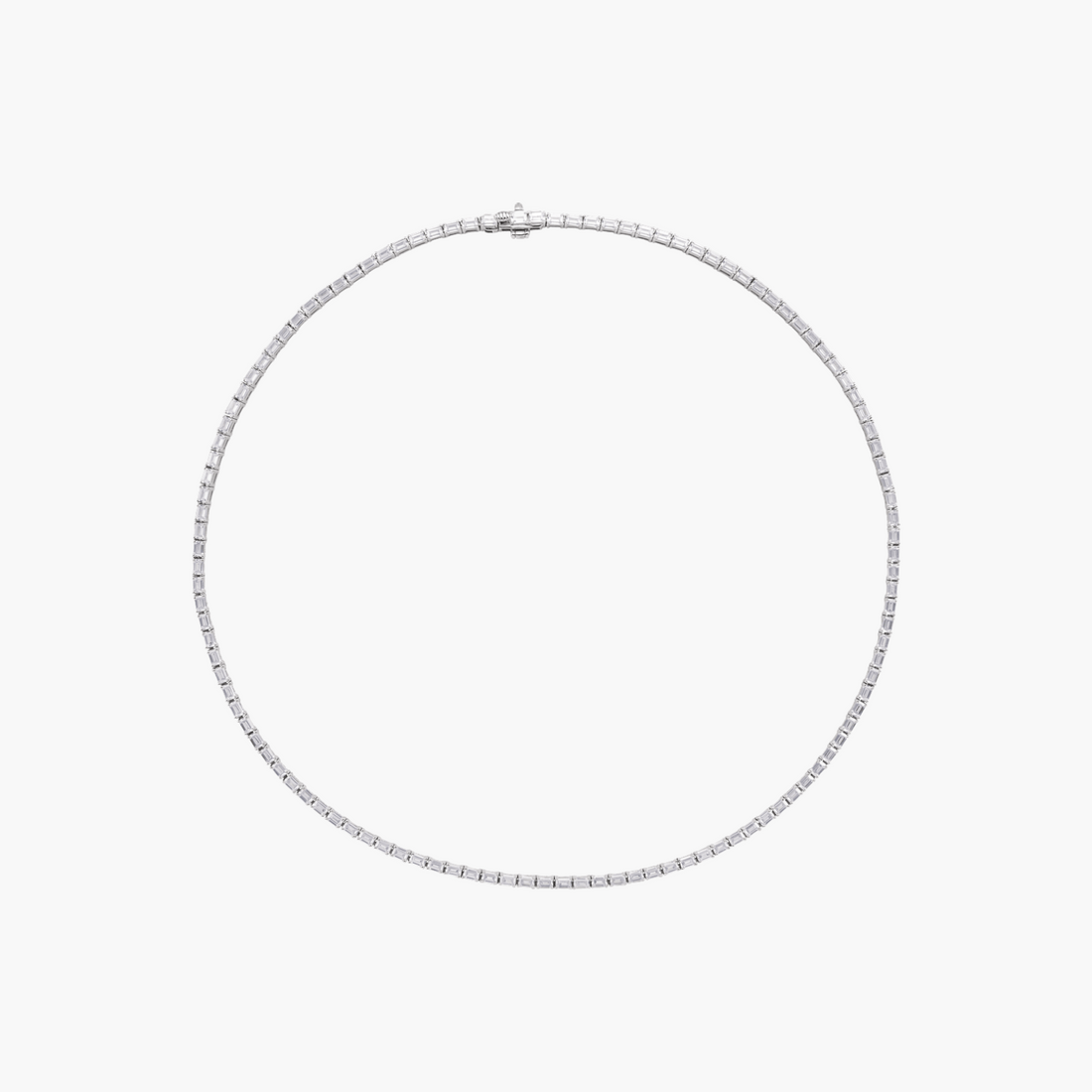 11.75 CTW Lab Grown Emerald Diamond Tennis Necklace in 14K Gold