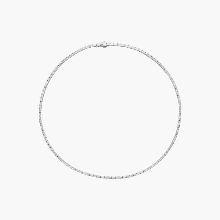 11.75 CTW Lab Grown Emerald Diamond Tennis Necklace in 14K Gold