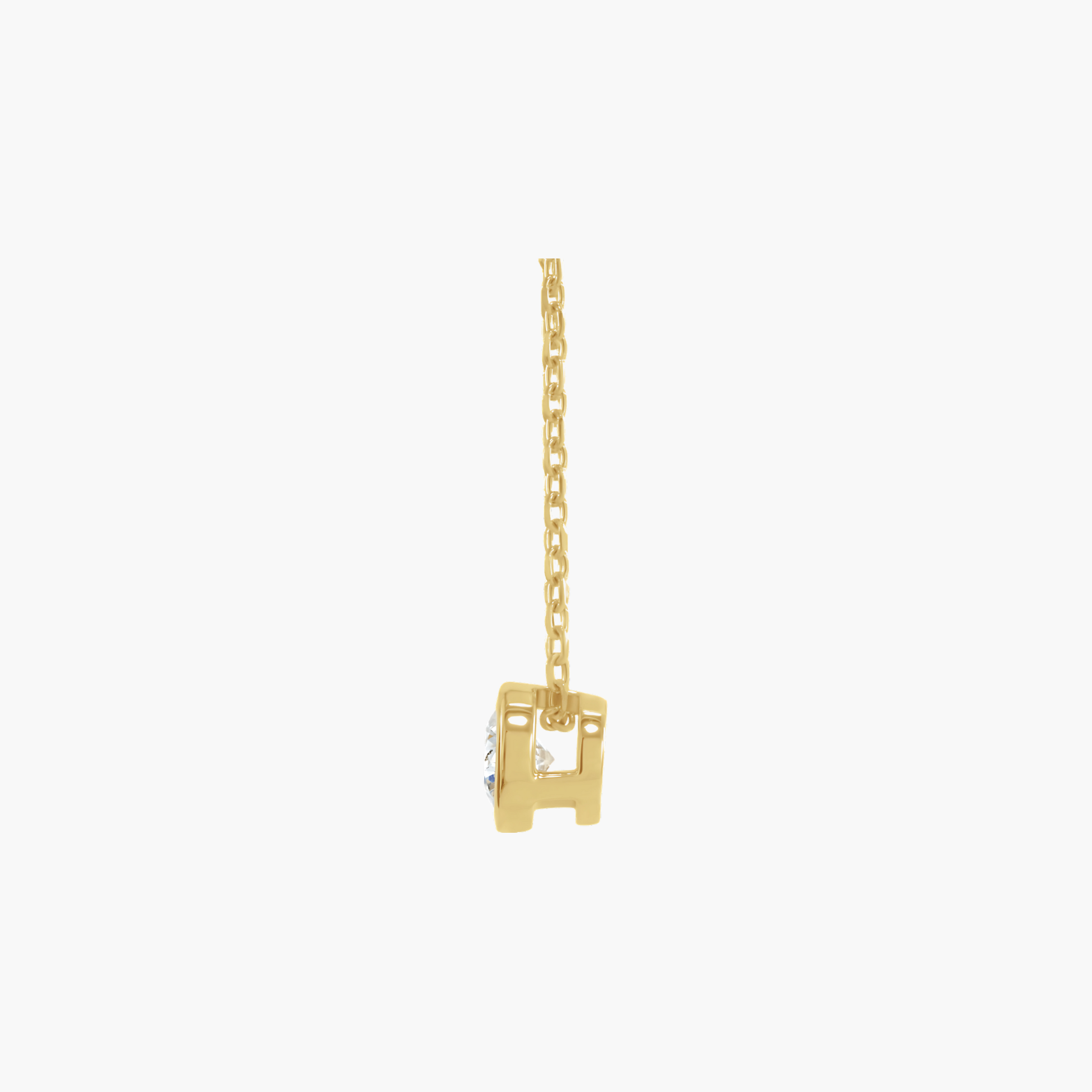Lab Grown Diamond Bezel Necklace in 14K Gold