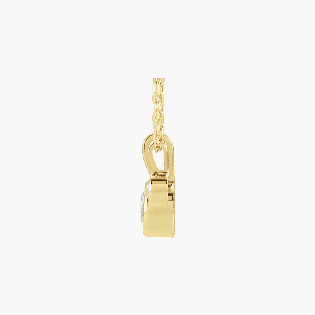 Lab Grown Diamond Bezel Solitaire Necklace in 14K Gold