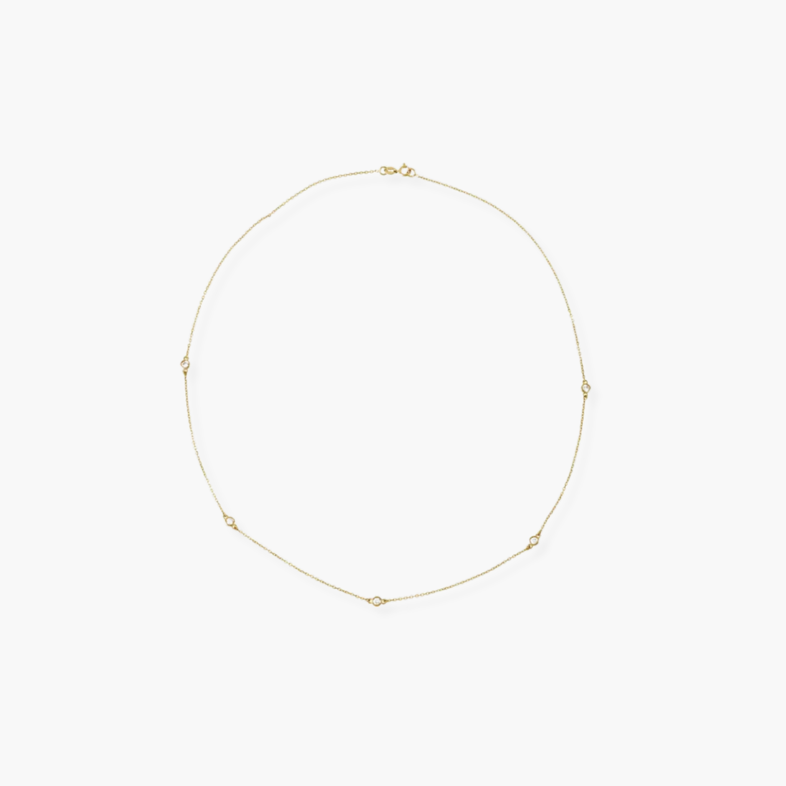 Lab Grown Diamond Station Necklace in 14K Gold