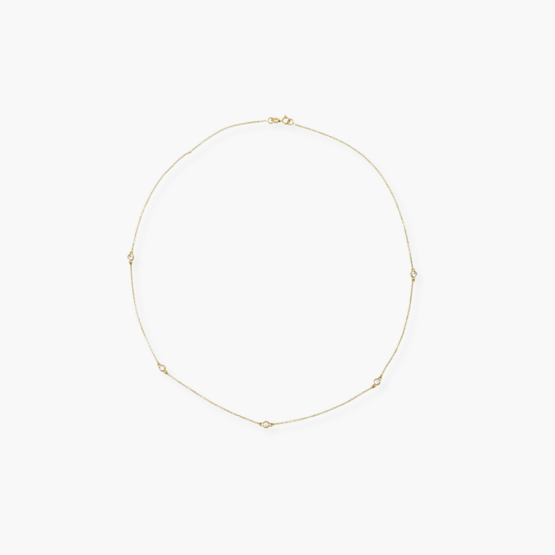 Lab Grown Diamond Station Necklace in 14K Gold