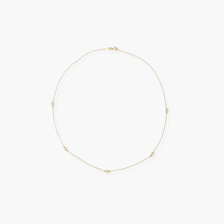 Lab Grown Diamond Station Necklace in 14K Gold