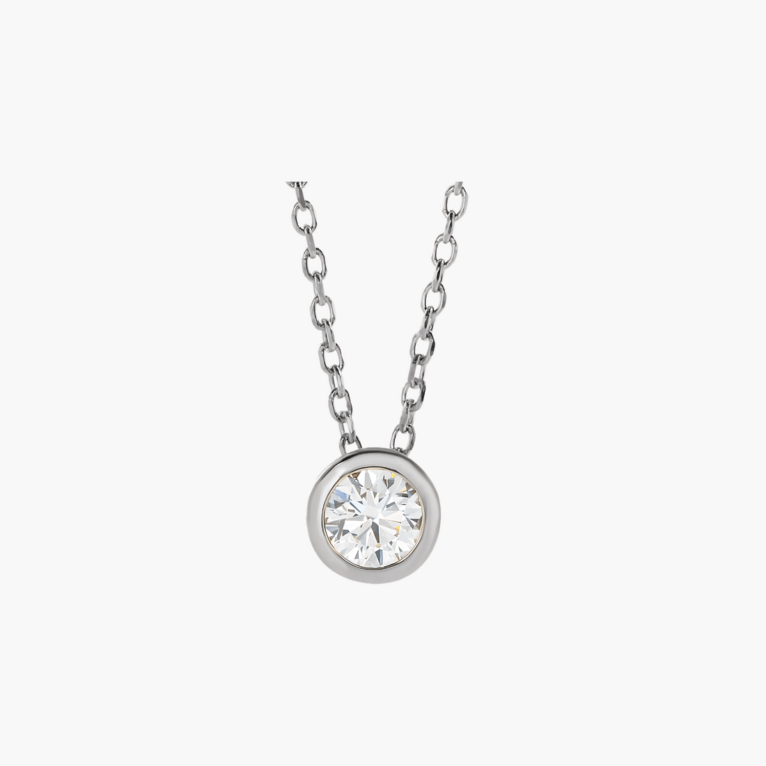 Lab Grown Diamond Bezel Necklace in 14K Gold