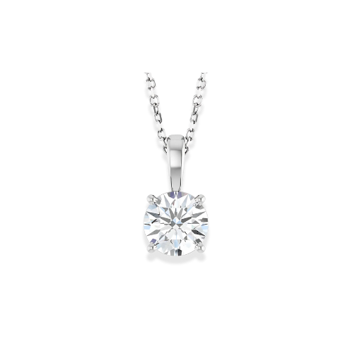 Lab Grown Diamond Solitaire Necklace in 14K Gold
