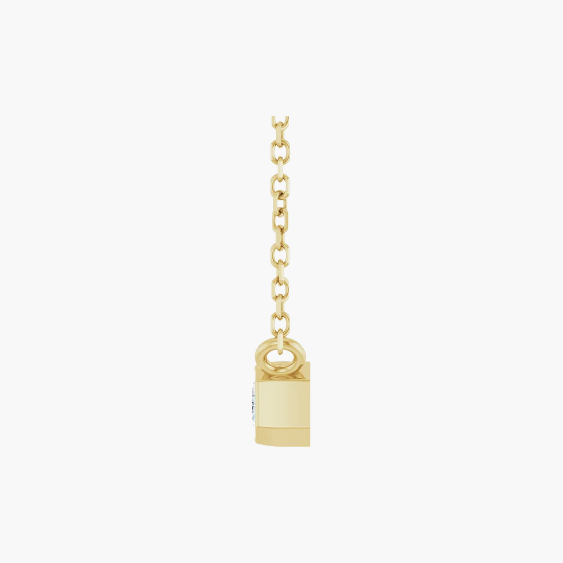 Emerald Bezel Solitaire Necklace in 14K Gold