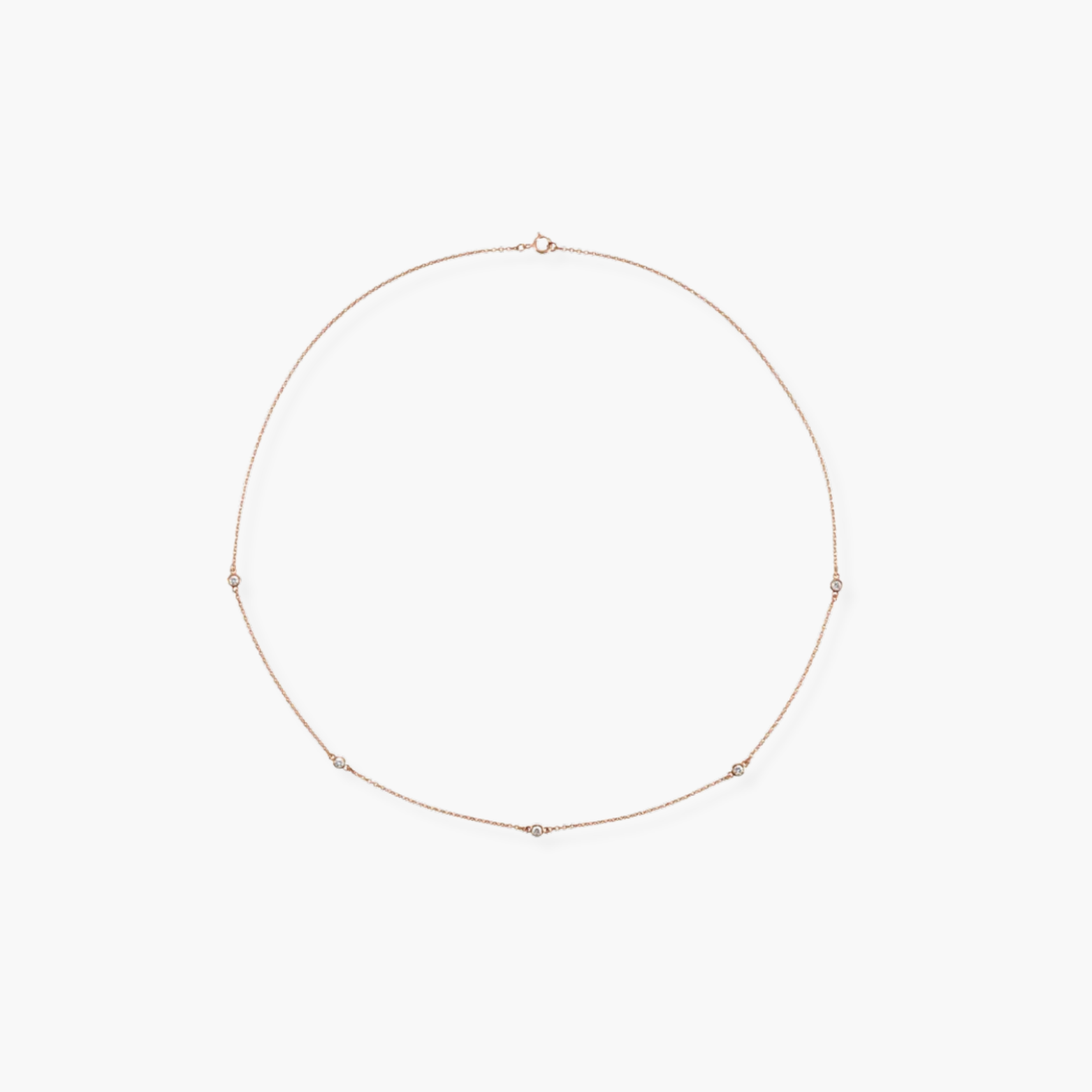 Lab Grown Diamond Station Necklace in 14K Gold