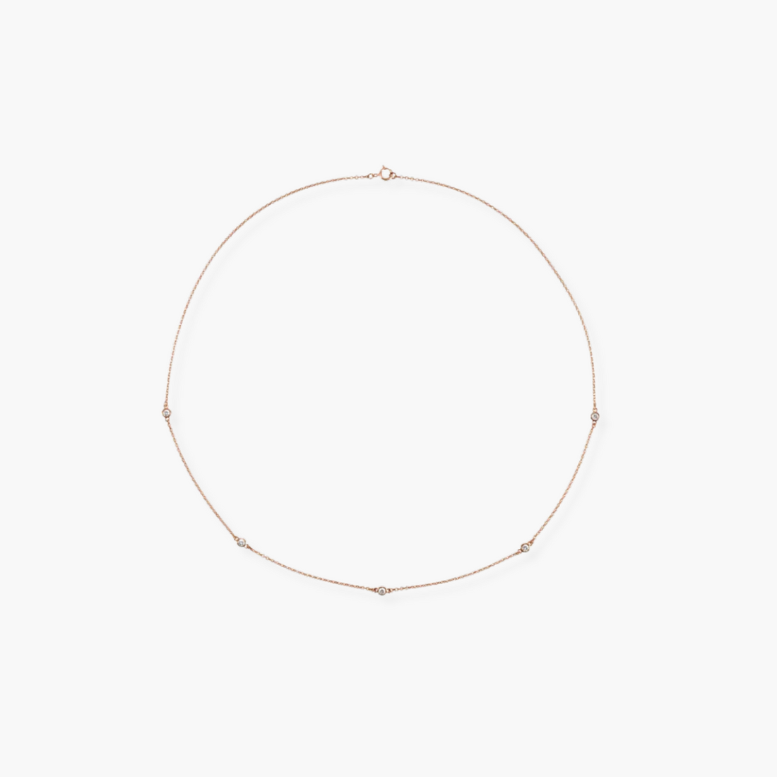 Lab Grown Diamond Station Necklace in 14K Gold