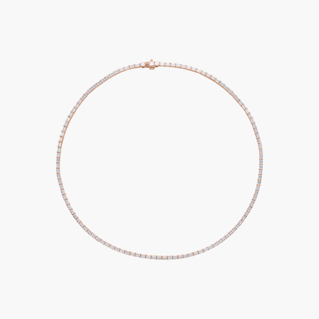 11.75 CTW Lab Grown Emerald Diamond Tennis Necklace in 14K Gold