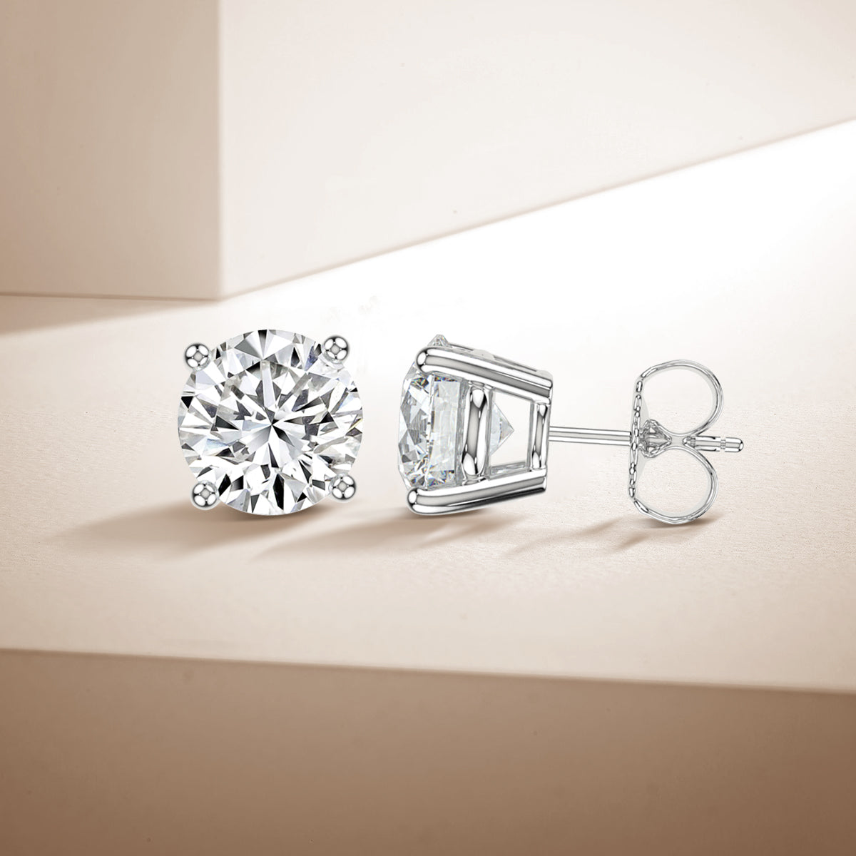 4 CTW Grown Diamond Stud Earrings in 14K Gold