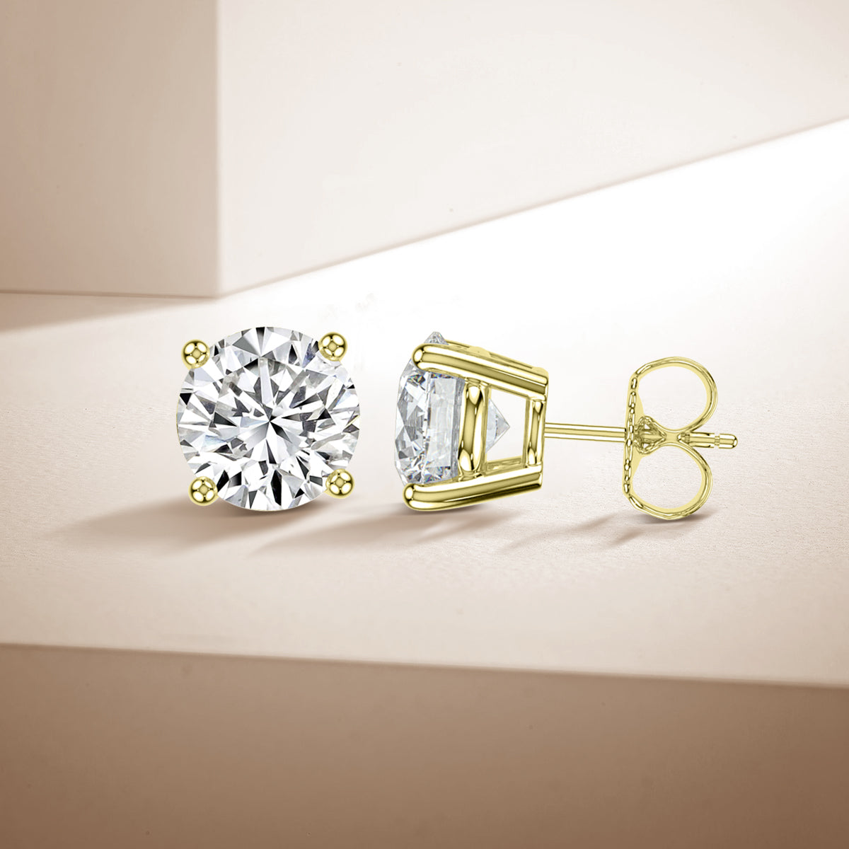 4 CTW Grown Diamond Stud Earrings in 14K Gold