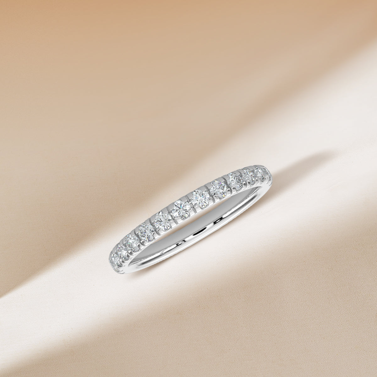 14K White 0.50 CTW Diamond Band In Scallop Setting