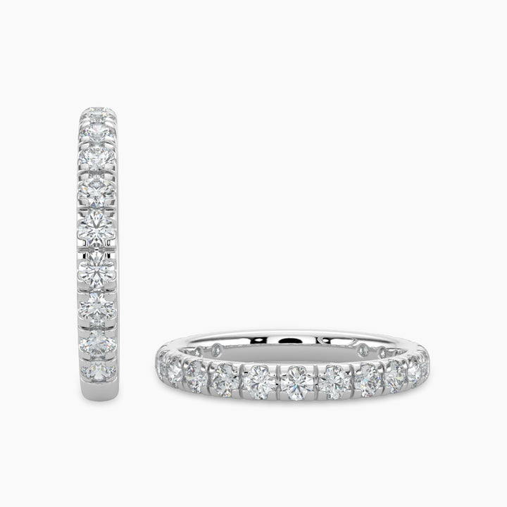 14K White 1.00 CTW Diamond Band In Scallop Setting