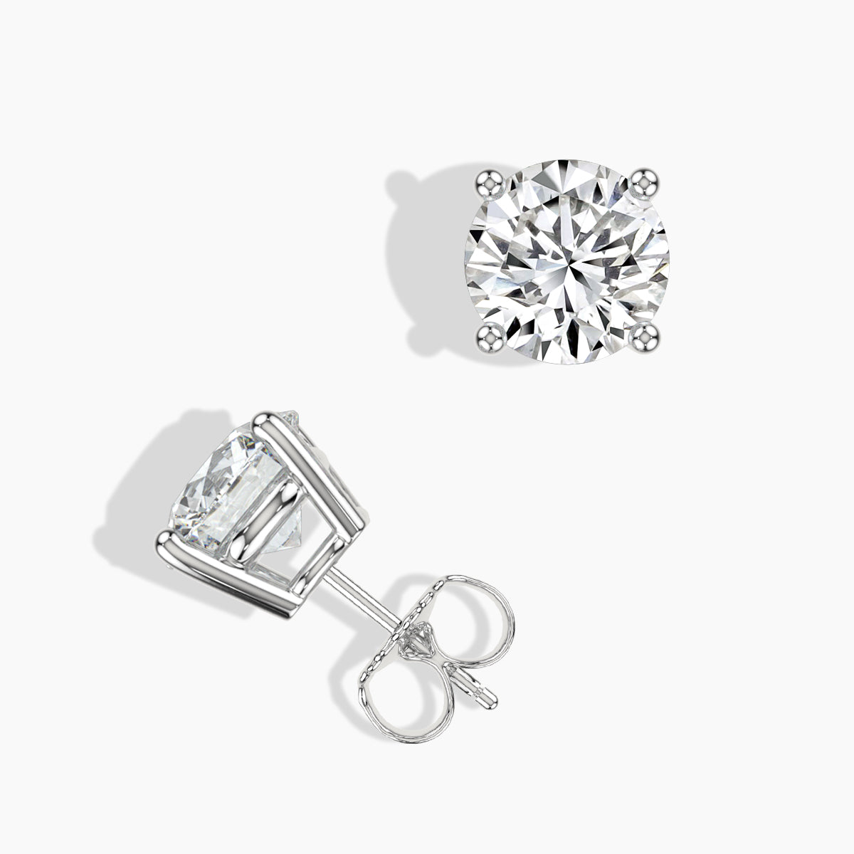 4 CTW Grown Diamond Stud Earrings in 14K Gold