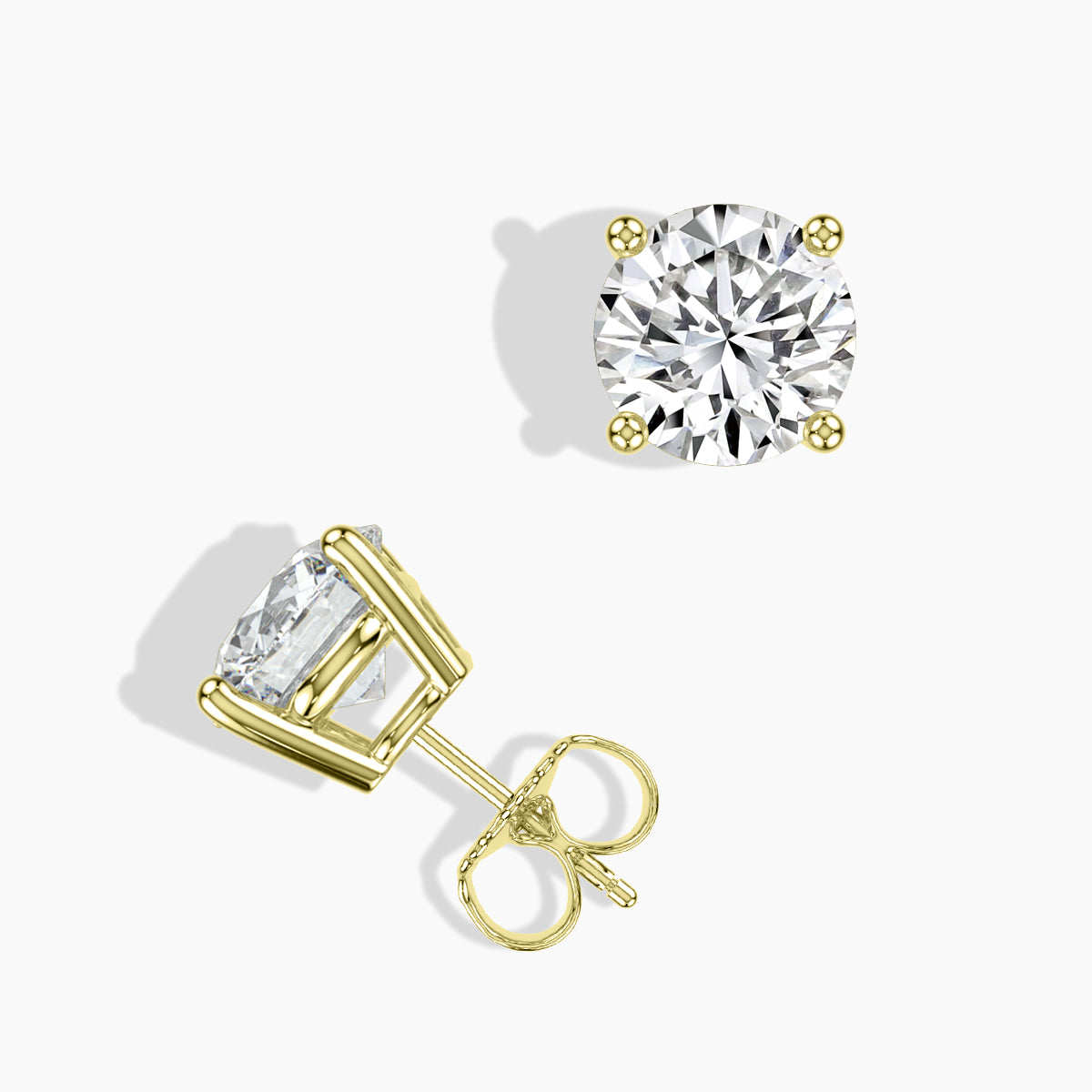 4 CTW Grown Diamond Stud Earrings in 14K Gold