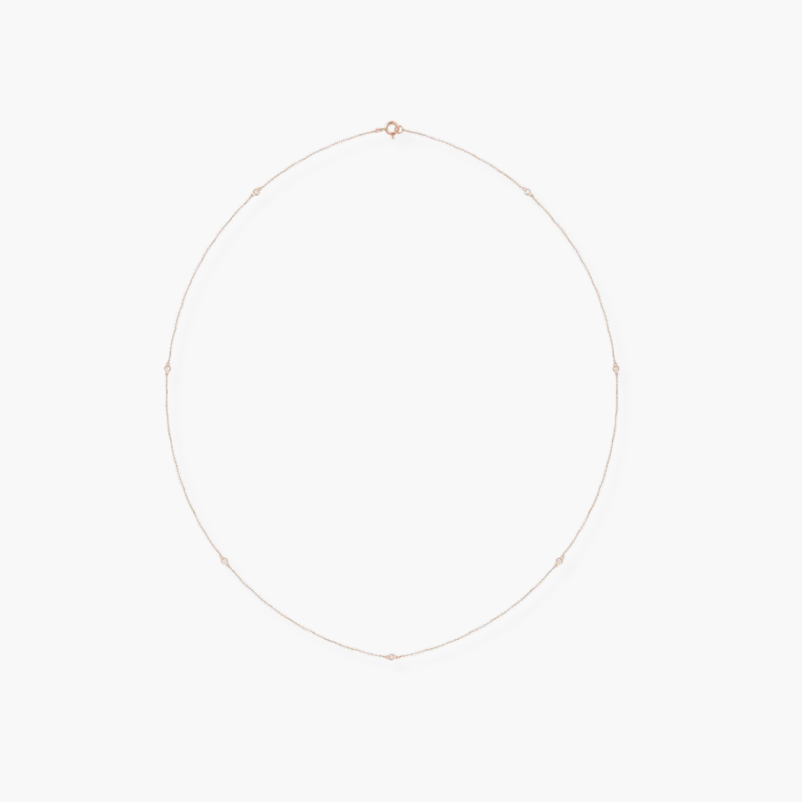 Lab Grown Diamond Station Necklace in 14K Gold