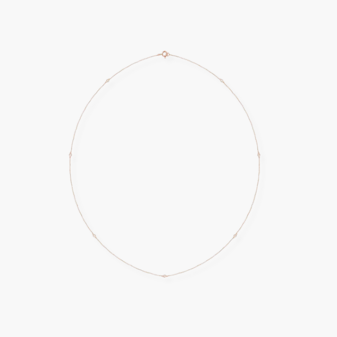 Lab Grown Diamond Station Necklace in 14K Gold
