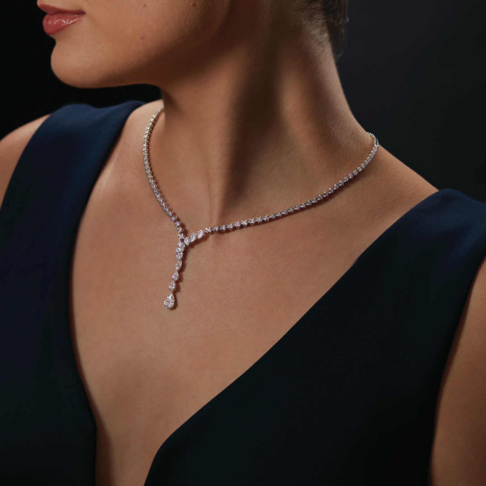 5.50 CTW Lab Grown Diamond Mixed Shape Necklace in 14K Gold
