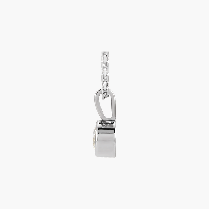 Lab Grown Diamond Bezel Solitaire Necklace in 14K Gold