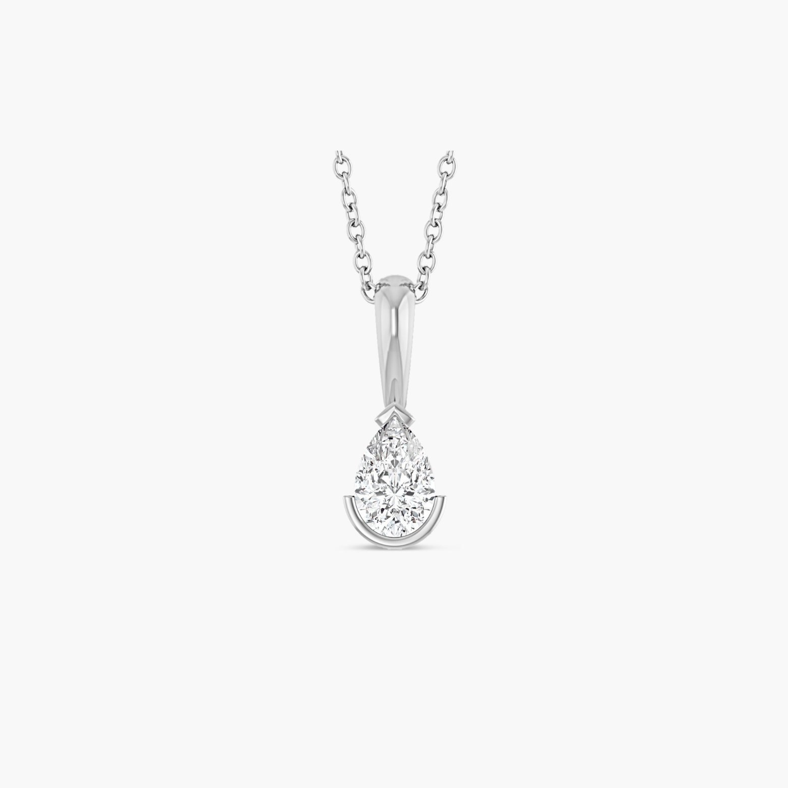 Pear-Shaped Natural Diamond Necklace in 14K Gold
