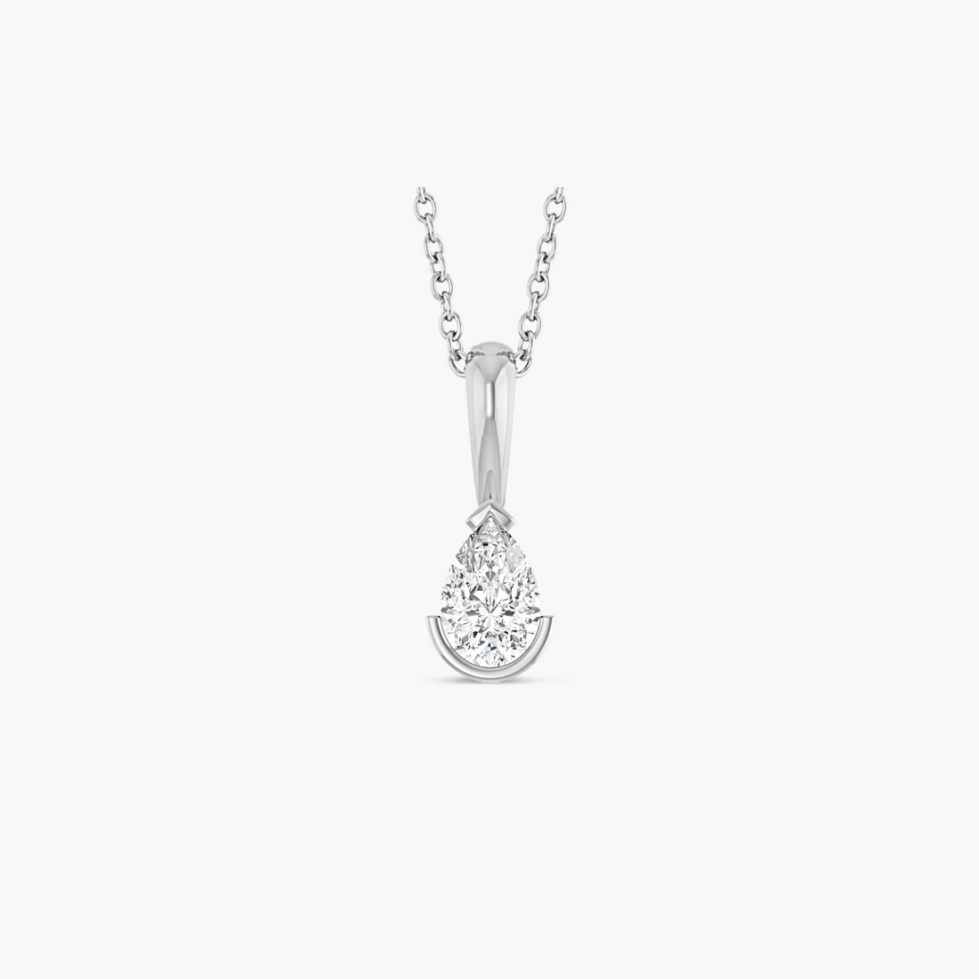 Pear-Shaped Natural Diamond Necklace in 14K Gold