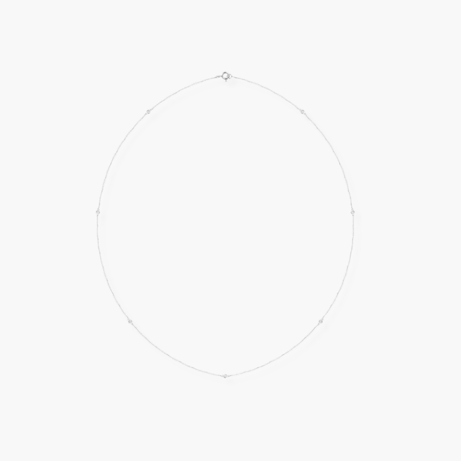 Lab Grown Diamond Station Necklace in 14K Gold