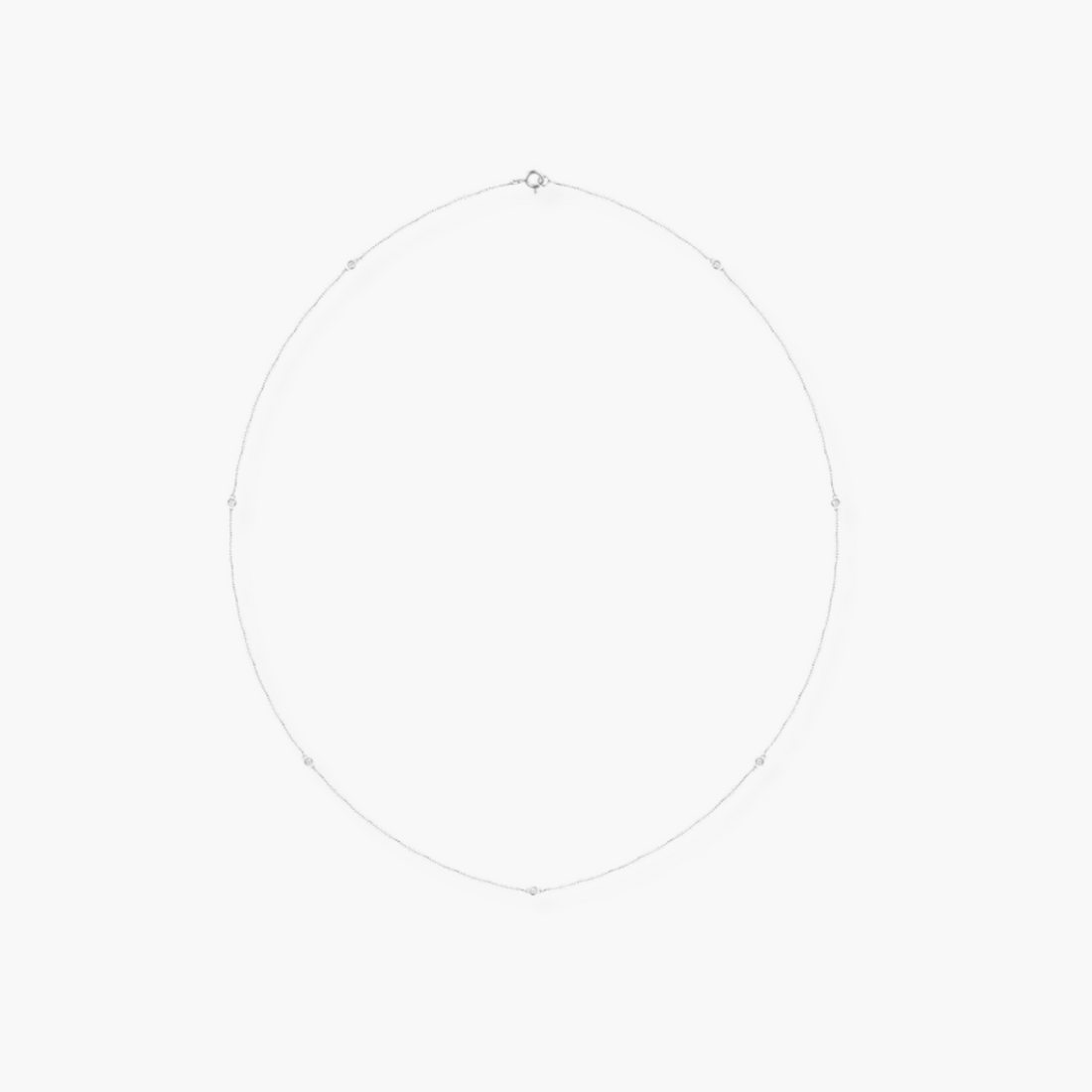 Lab Grown Diamond Station Necklace in 14K Gold