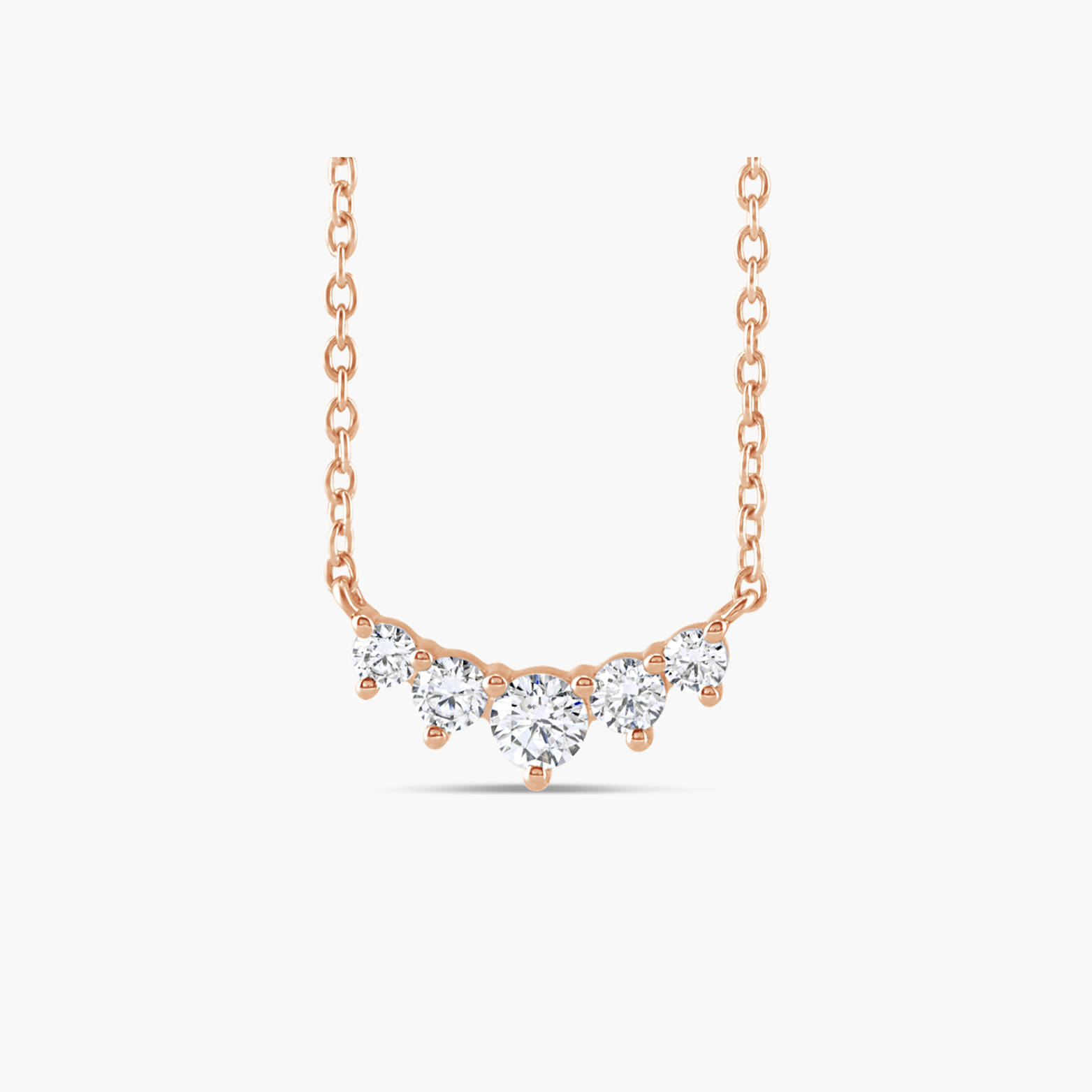 Graduated Lab-Grown Diamond Necklace in 14K Gold