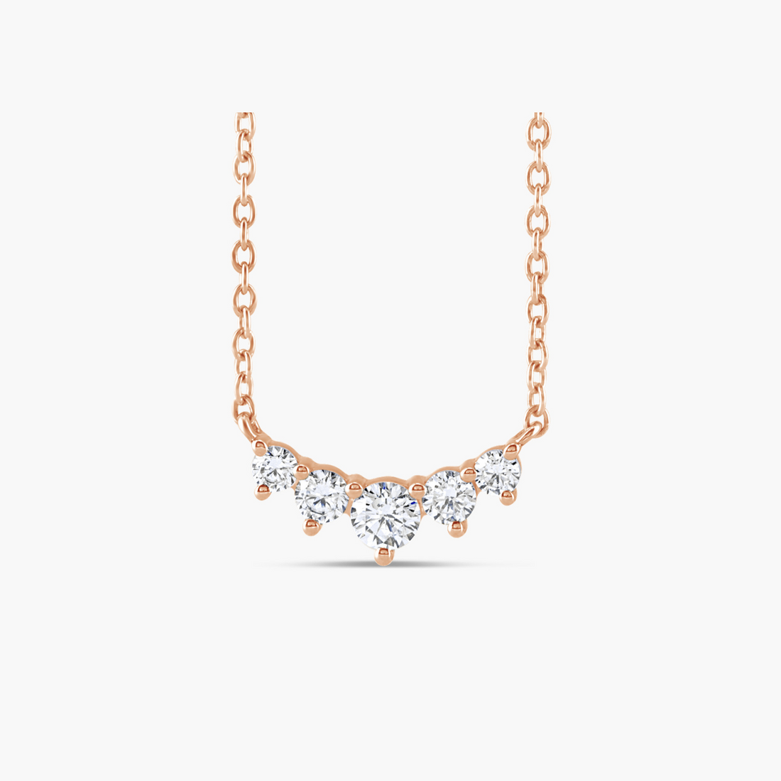 Graduated Lab-Grown Diamond Necklace in 14K Gold