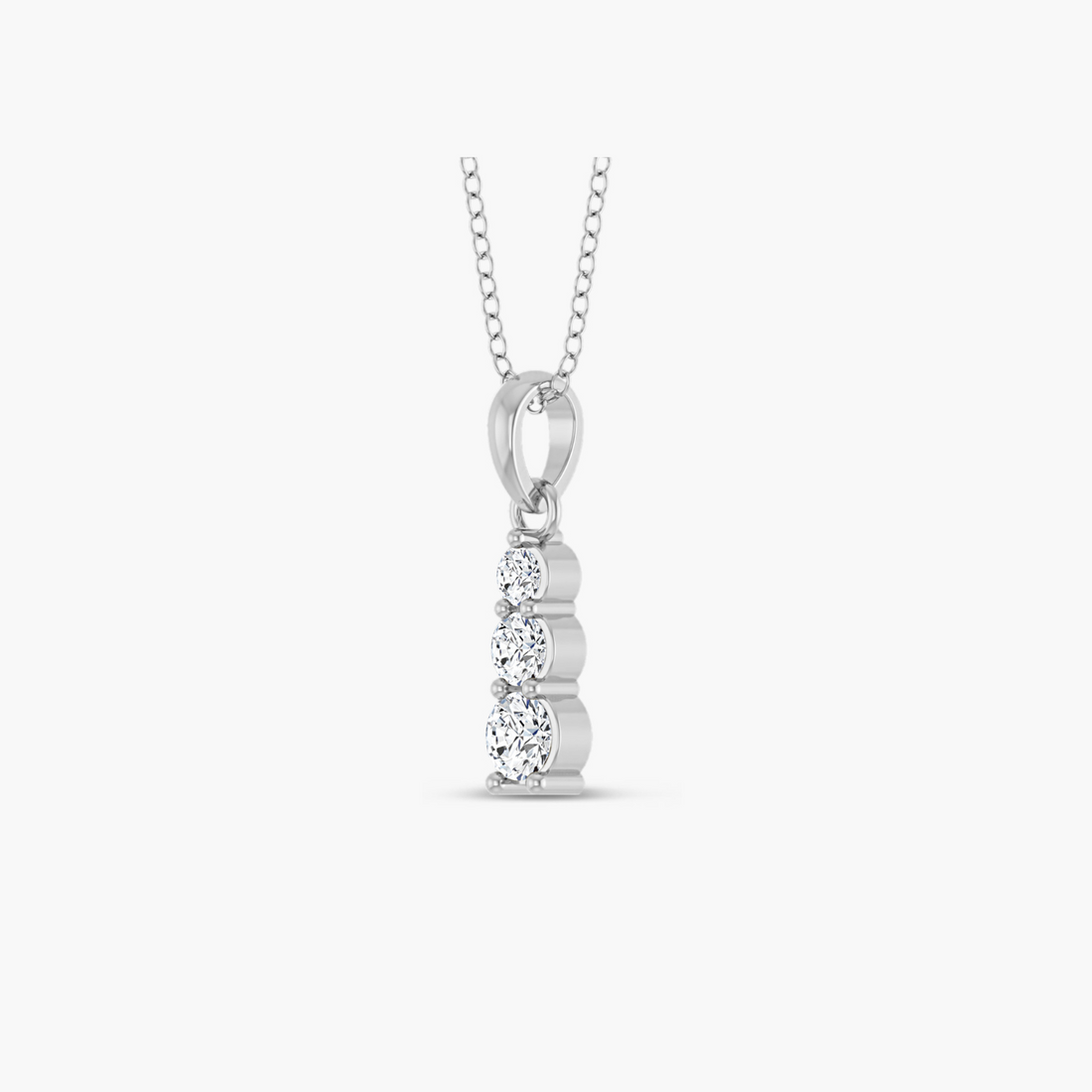 1/6 CTW Lab-Grown Diamond Graduated Bar Necklace