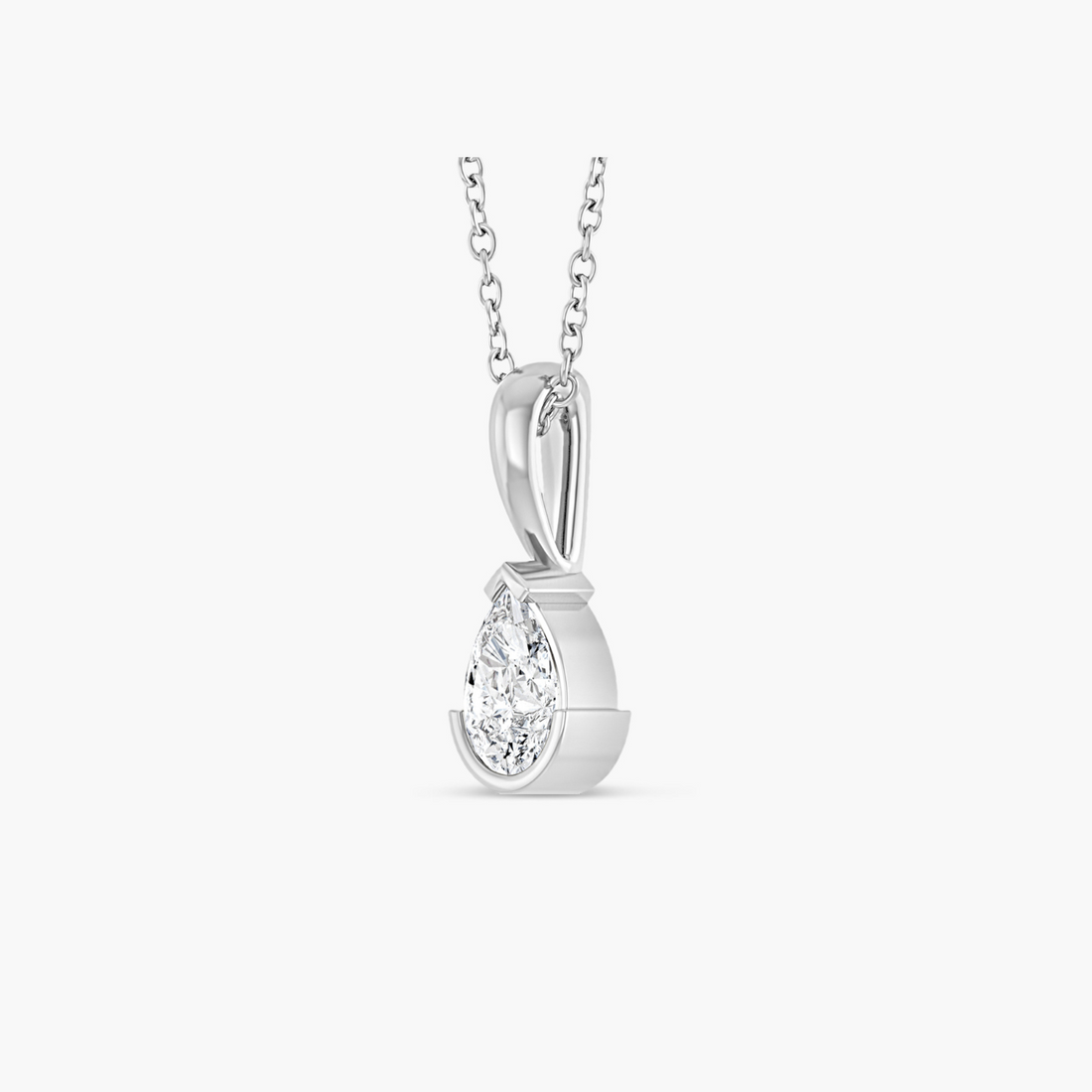 Pear-Shaped Natural Diamond Necklace in 14K Gold