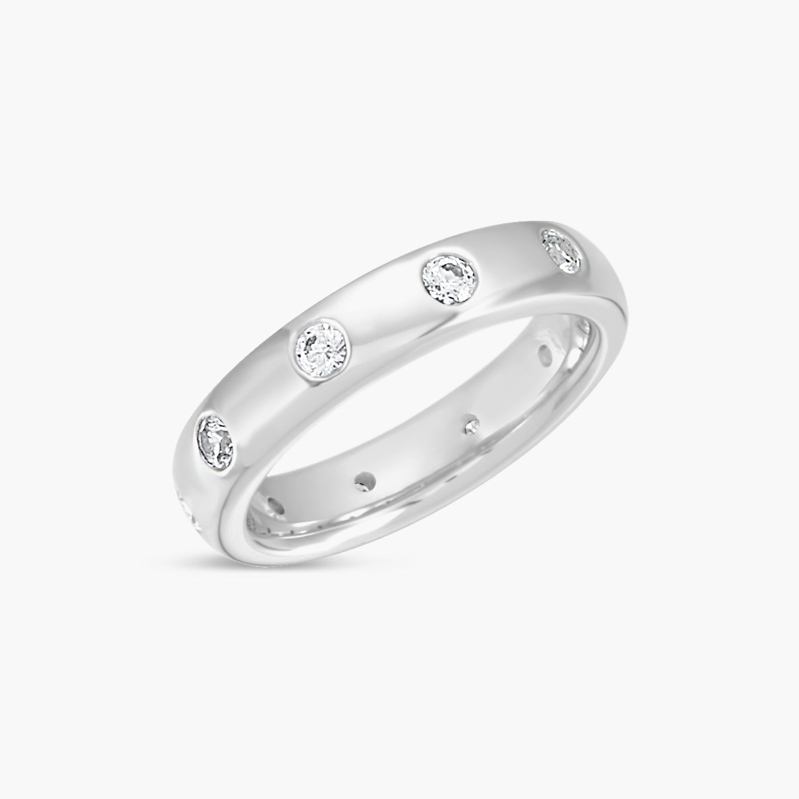 Natural Diamond Gypsy-Set Peg Shank