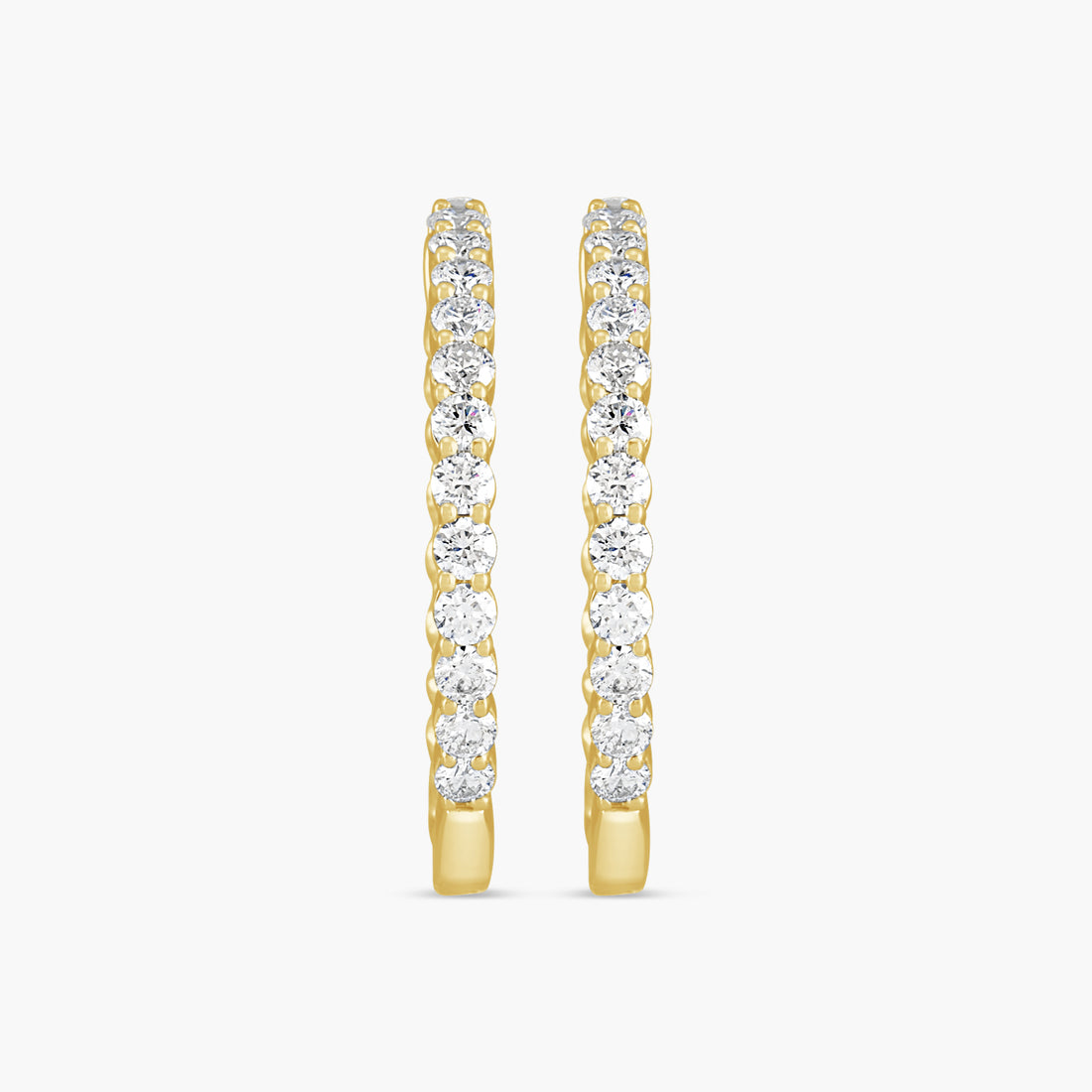 3 CTW Lab-Grown Diamond Inside-Outside Hinged 30 mm Hoop Earrings