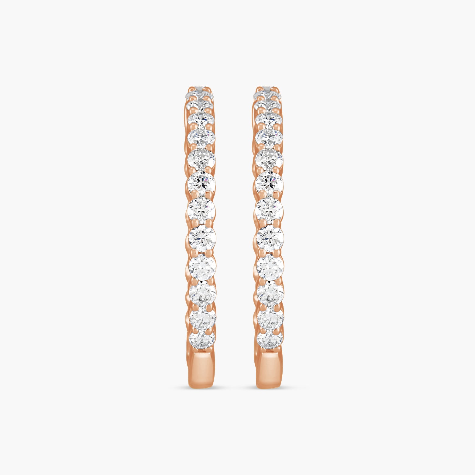 3 CTW Lab-Grown Diamond Inside-Outside Hinged 30 mm Hoop Earrings