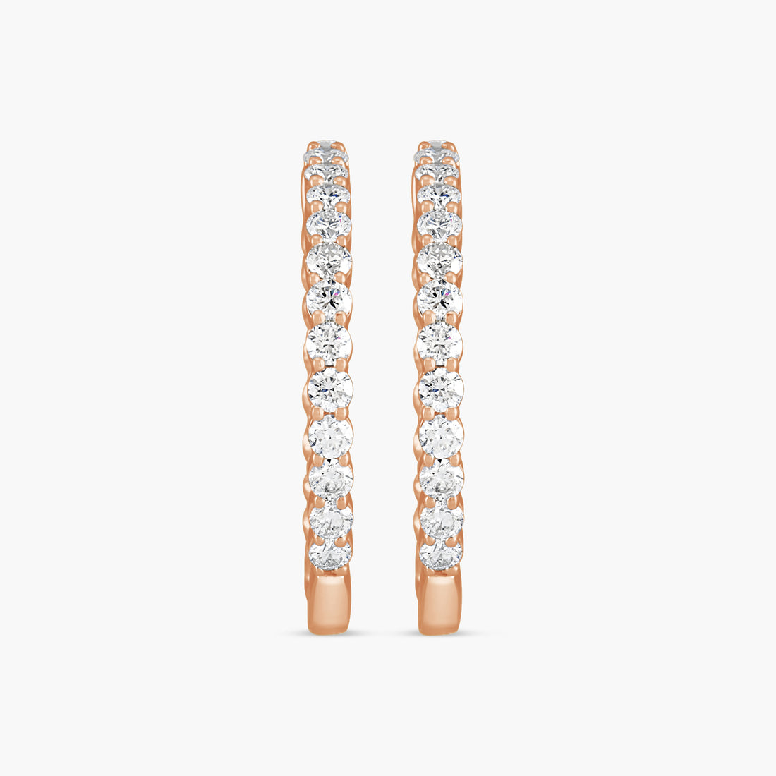 3 CTW Lab-Grown Diamond Inside-Outside Hinged 30 mm Hoop Earrings