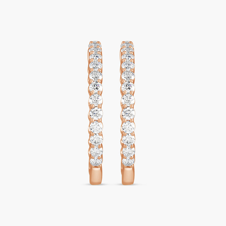 3 CTW Lab-Grown Diamond Inside-Outside Hinged 30 mm Hoop Earrings