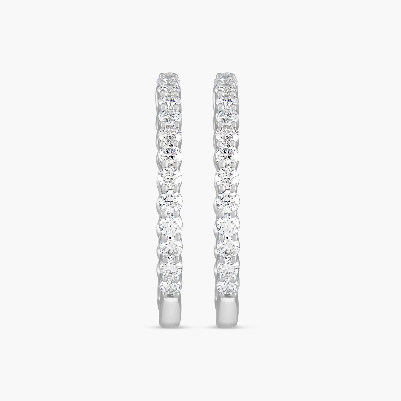3 CTW Lab-Grown Diamond Inside-Outside Hinged 30 mm Hoop Earrings