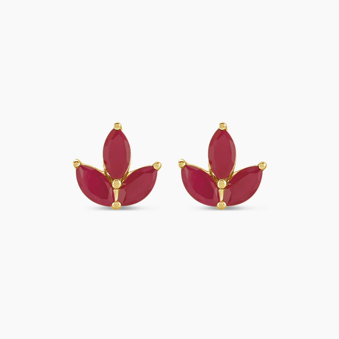 Gemstone Cluster Earrings in 14K Gold