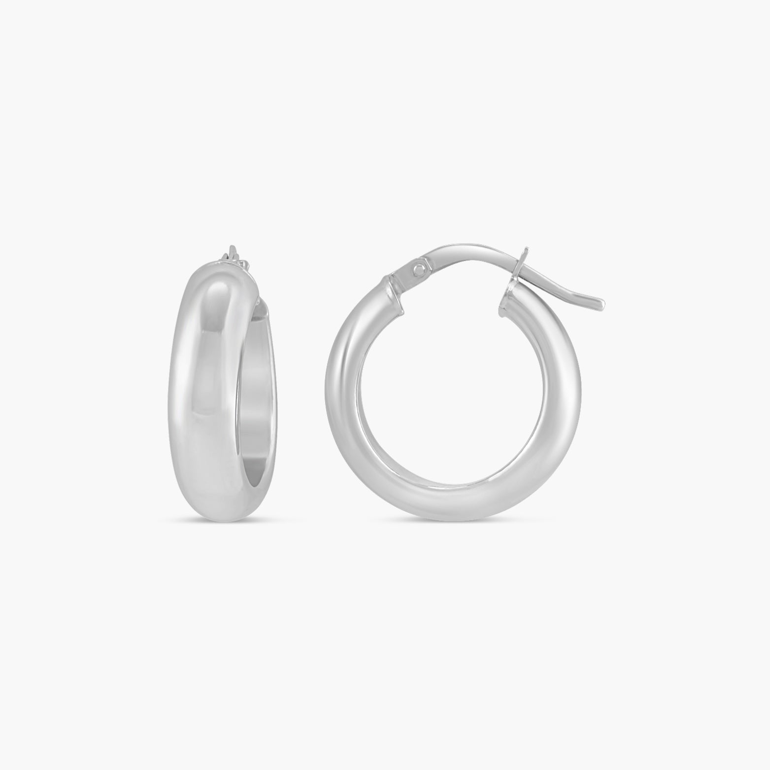 Half-Round Tube Hoop Earrings