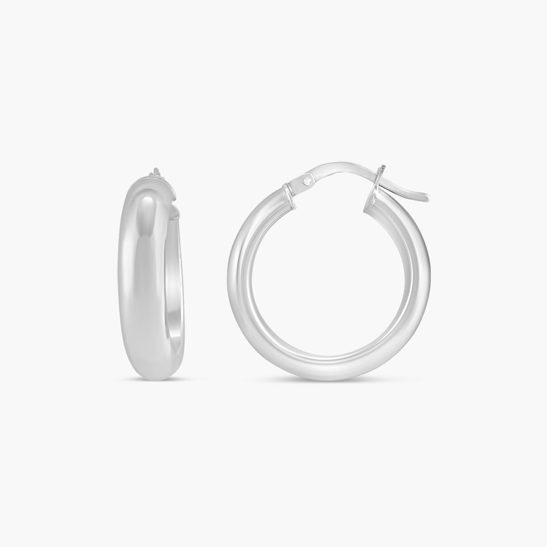 Half-Round Tube Hoop Earrings