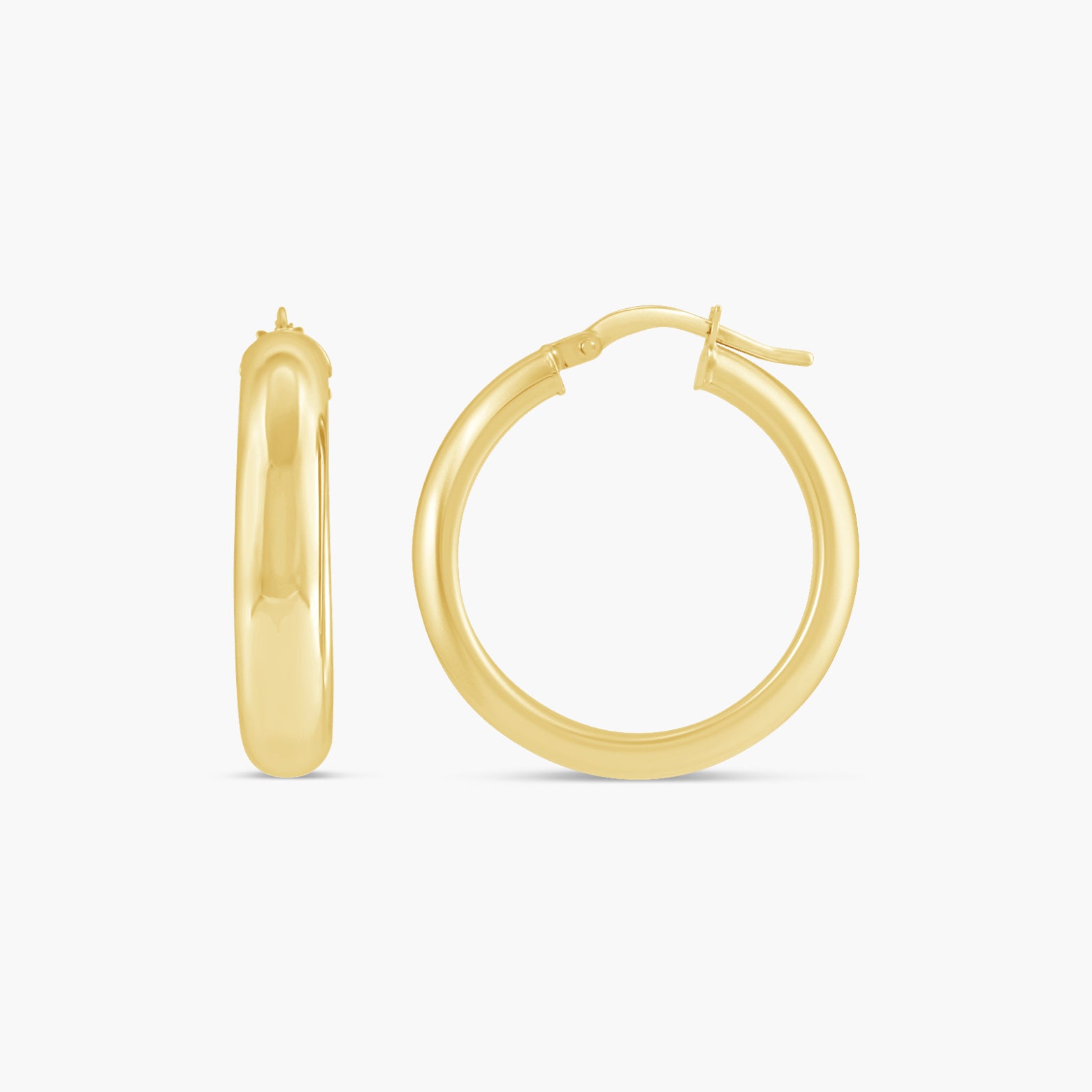 Half-Round Tube Hoop Earrings