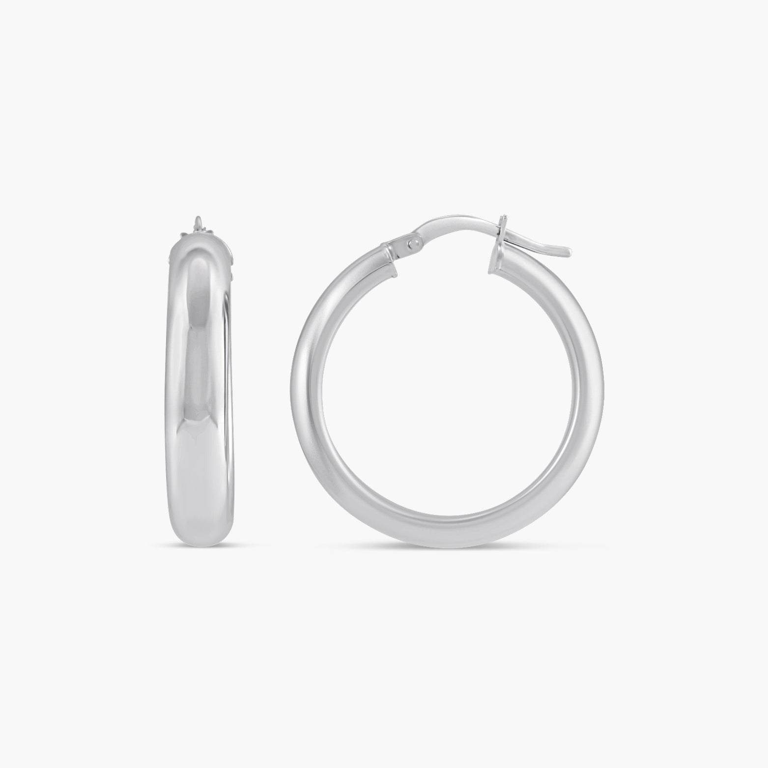 Half-Round Tube Hoop Earrings
