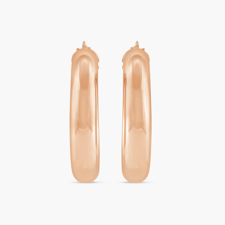 Half-Round Tube Hoop Earrings