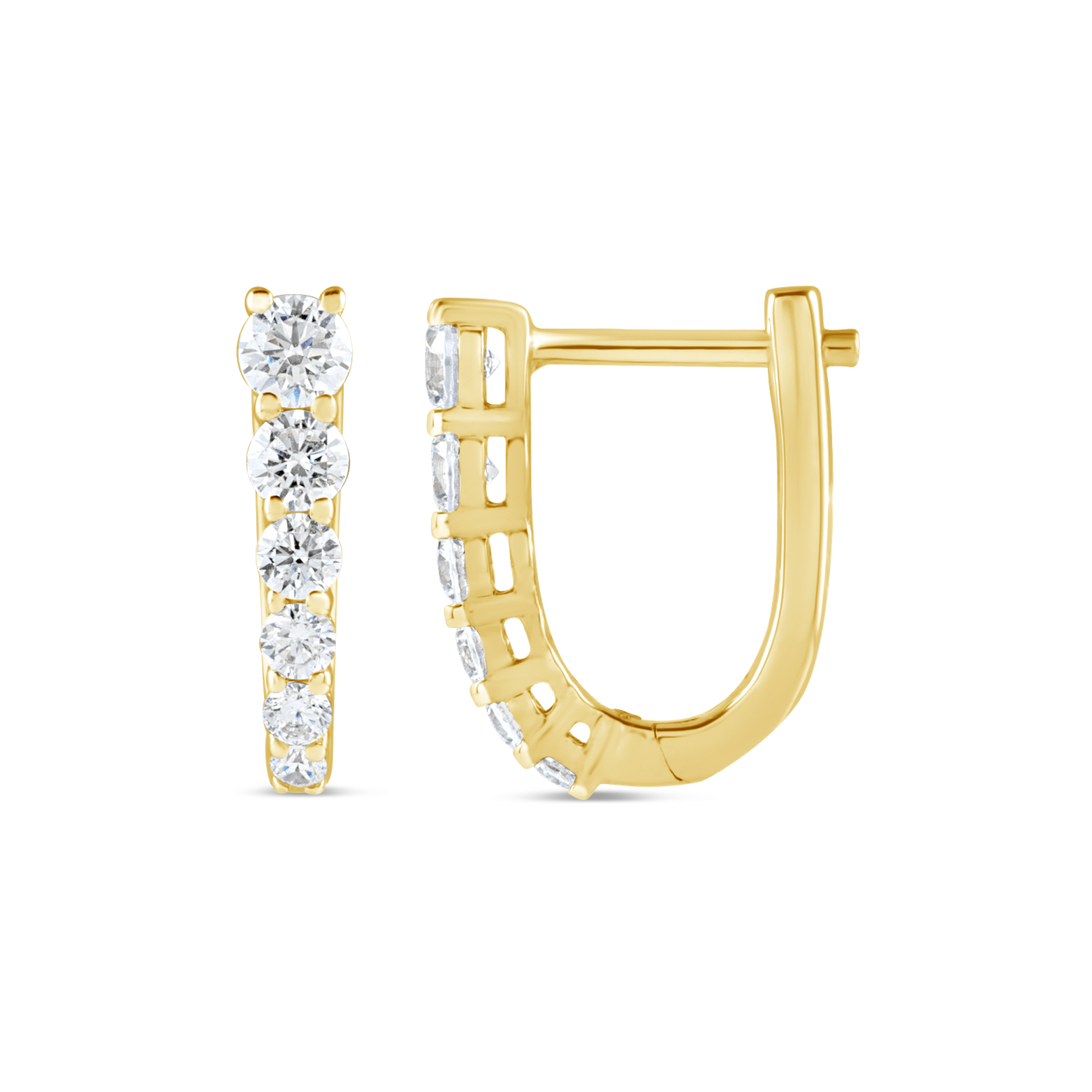 Lab Grown Diamond Graduated Hoop Earrings in 14K Gold