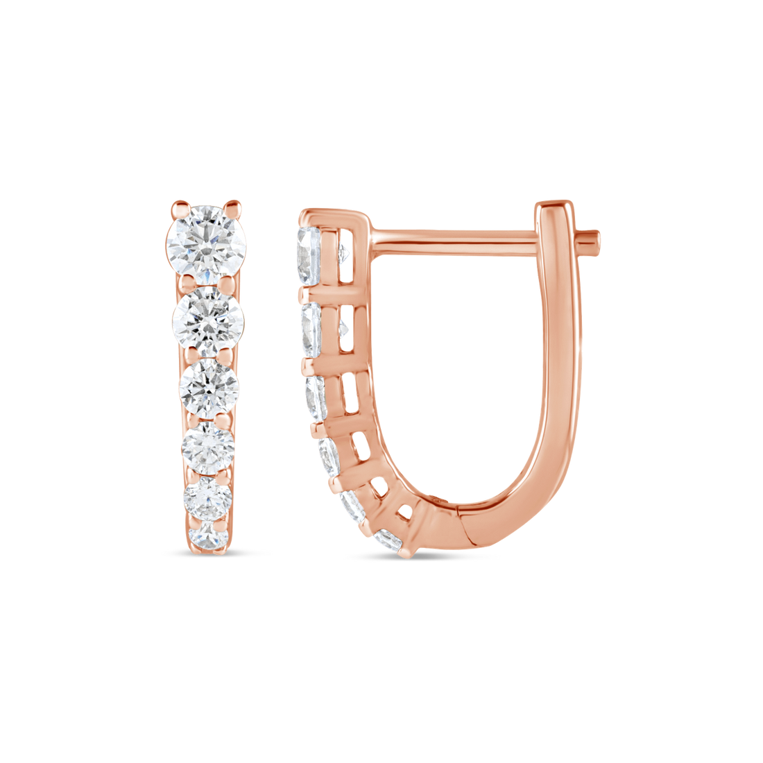 Lab Grown Diamond Graduated Hoop Earrings in 14K Gold
